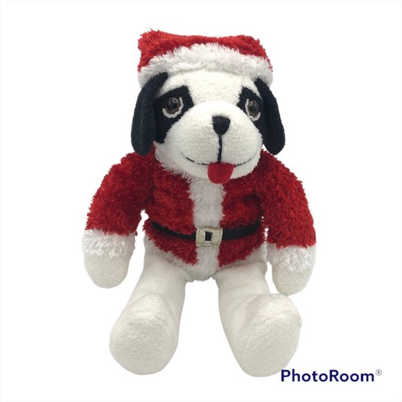 Vintage Big Dogs Sportswear Christmas 9 In St Bernard Santa Paws Plush - Picture 1 of 7